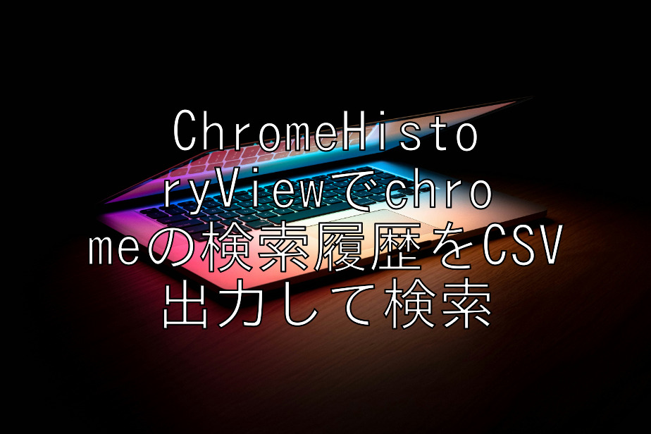 ChromeHistoryViewでchromeの検索履歴をCSV出力して検索